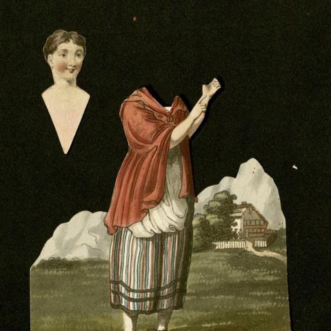 "Lauretta assumes a Gypsey Character," with paper head removed
