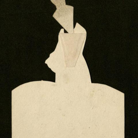 Back side of paper doll, showing pocket