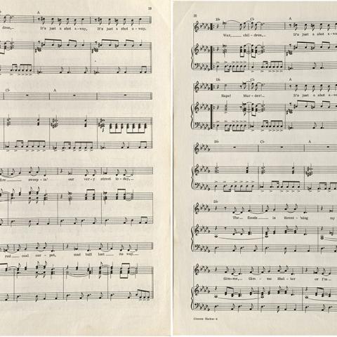"Gimme Shelter," (musical Score) from Let It Bleed, by The Rolling Stones
