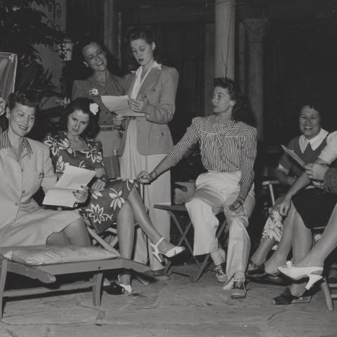 Hollywood Studio Club girls rehearsing on club patio