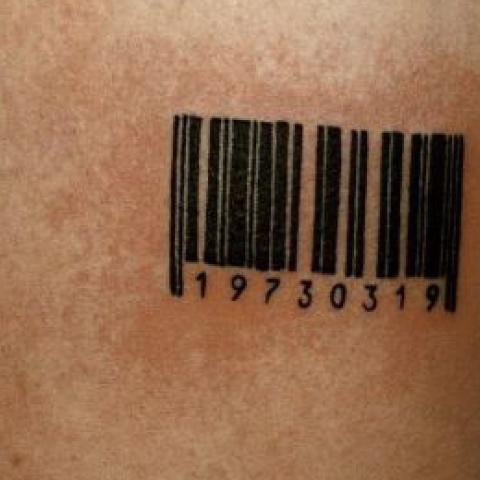 Bar code tattoo, in 1000 Tattoos