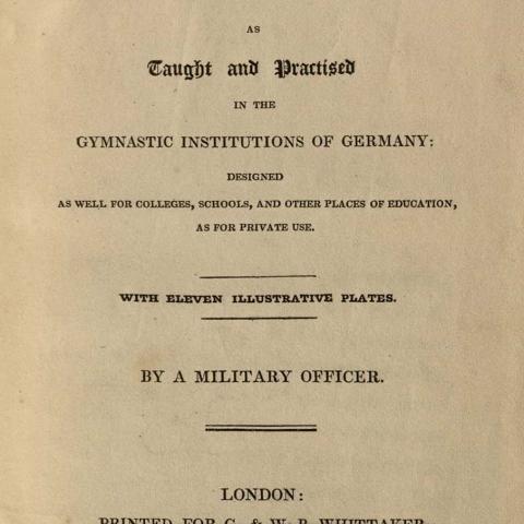 Title page of Instructions in All Kinds of Gymnastic Exercises, as Taught and Practiced in the Gymnastic Institutions of Germany
