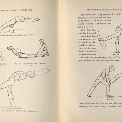 Pages showing illustrations of various exercises in Posse's Swedish System of Educational Gymnastics