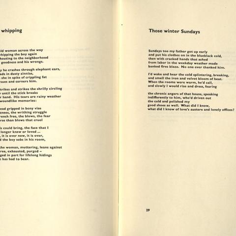 "The Whipping" and "Those Winter Sundays" in A Ballad of Remembrance by Robert Hayden, 1962