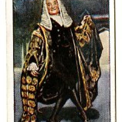 A character from the Gilbert and Sullivan opera, "Lolathe," on a Player’s Cigarettes advertising card. HF5851.G44