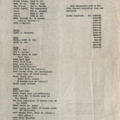 Houses of Prostitution in Los Angeles