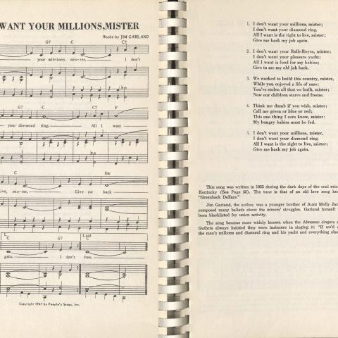 "I Don't Want Your Millions, Mister" from Songs of Work and Freedom