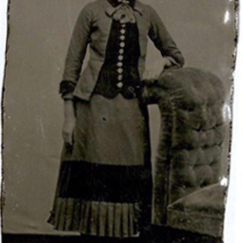 Tintype with hand coloring on the girls cheeks. Nineteenth Century Photograph Collection