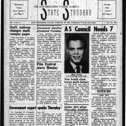 San Fernando Valley Campus State Standard, February 15, 1957