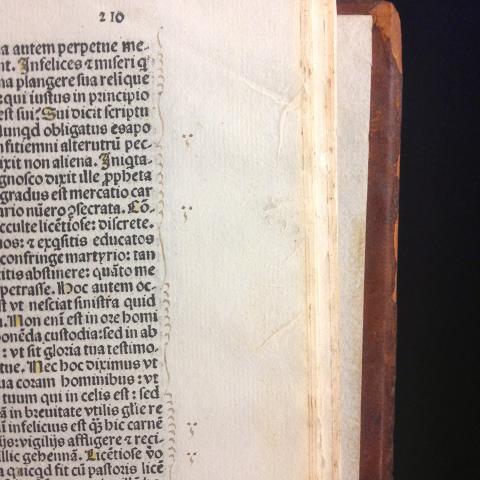 Sermones de t[em]p[or]e et de sanctis. Handmade paper can sometimes have imperfections, such as the creases and thin spots at the edge of this page. BV 4254.3.B47 1495