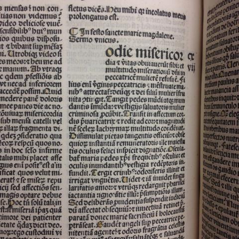 Sermones de t[em]p[or]e et de sanctis. A missing initial letter. BV 4254.3.B47 1495