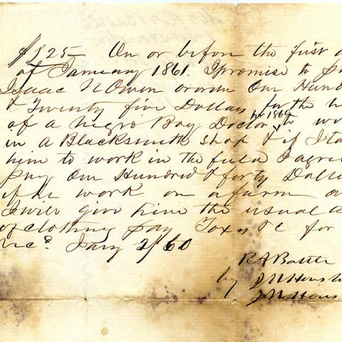 Promissory note, 1860