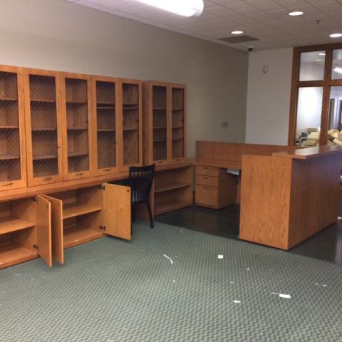 Former reference desk in Special Collections and Archives.