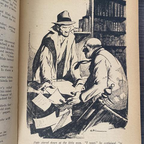 Illustration of Hale making a deal, Unknown, vol. 2 no. 1 September 1939, P1. U554