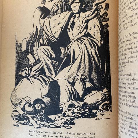 Illustration of Hale, with the power and money he wanted, Unknown, vol. 2 no. 1 September 1939, P1. U554