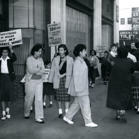 Family members of employees joined the strike lines during the Dura Steel Strike