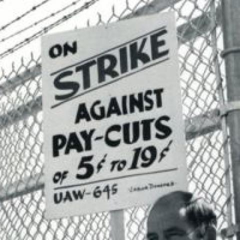 Members of the United Auto Workers Local #645 on strike