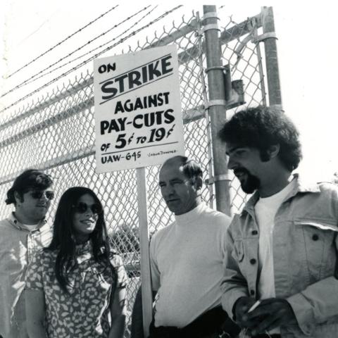 Members of the United Auto Workers Local #645 on strike