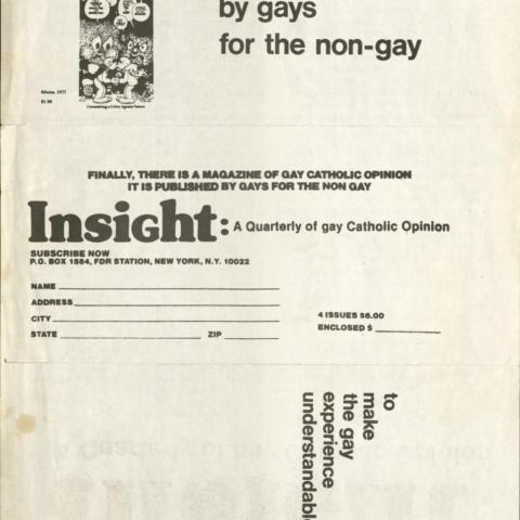 Back cover of Insight, Fall 1976 issue