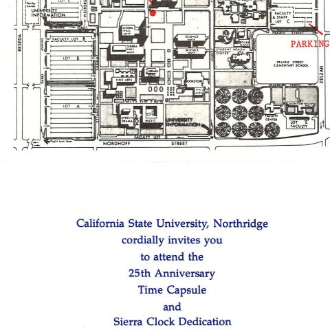 Time capsule and Sierra Clock Dedication invitation, October 1, 1983