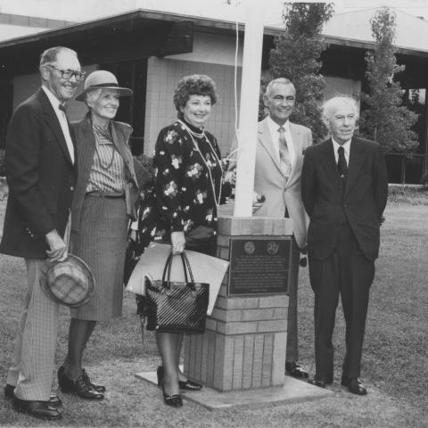 Campus presidents Ralph Prator and James Cleary, accompanied by their wives