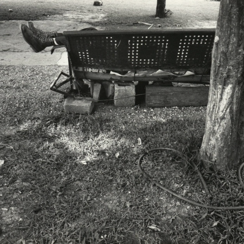 “Hot Buddy” (Joseph Celestin), Uncle Dan’s and Aunt Noon’s son, cooling out, after work, 1983. TBC.RCH