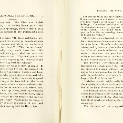 Rebuttal to the notion a woman's place is in the home, in Female Filosophy, Fished Out and Fried