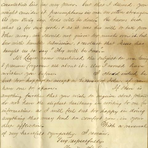 Correspondence from William H. Edmont to Sarah Sell, August 13, 1863, page 3