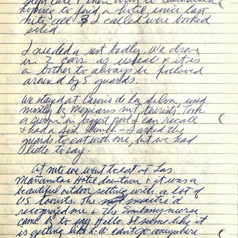 Julian Nava's edited day page, scratched from May 23 Friday to May 24 Saturday. Julian Nava Collection