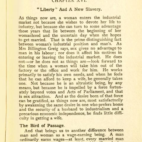 Chapter XVI, Liberty and a New Slavery, in Woman Adrift: A Statement of the Case Against Suffragism