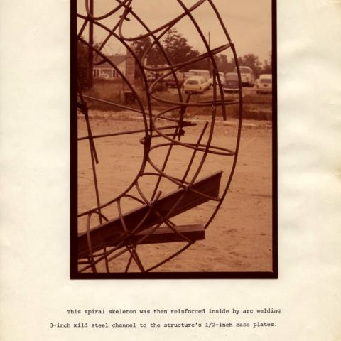 The steel structure of the sculpture