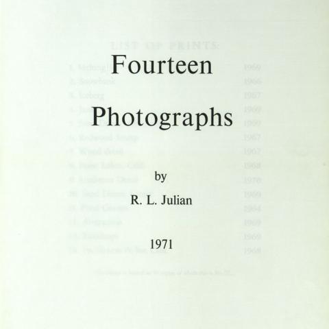 Title page of Fourteen photographs by Richard L. Julian