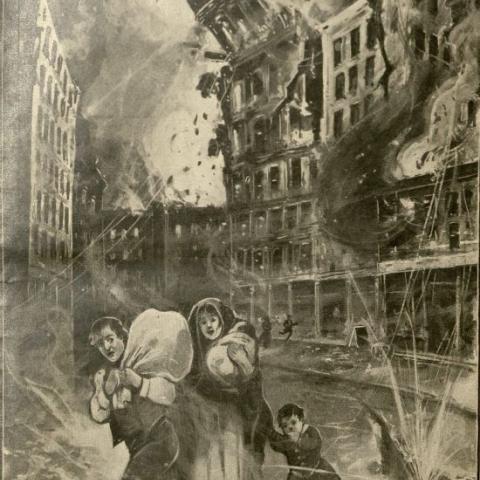 Drawing, in San Francisco Earthquake Horror titled, The Awful Horror of an Earthquake