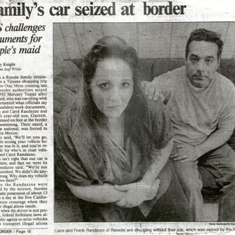 Article, Family’s car seized at border