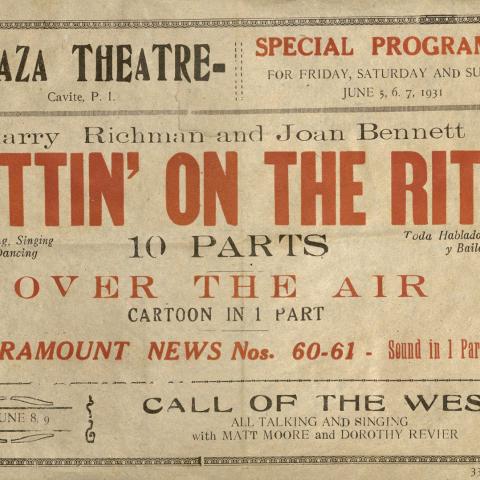 Advertisement for "Puttin' On the Ritz" film in Cavite, Philippines