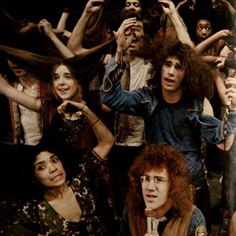 Image of the rock musical, Hair, in  Broadway Musicals
