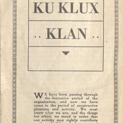 Front cover of the Ideals of the Ku Klux Klan
