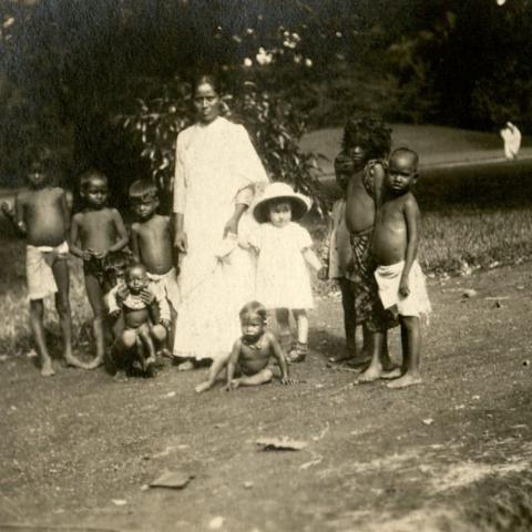 Filipino woman and children
