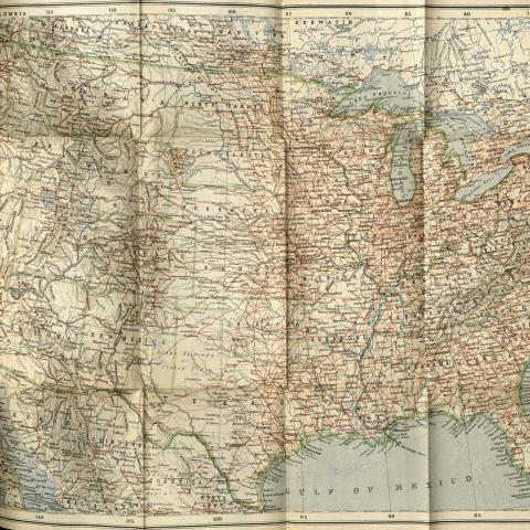 Map of the United States in 1909