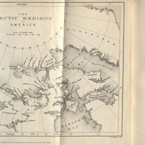 Title page, folding map from Winter in the Arctic Regions
