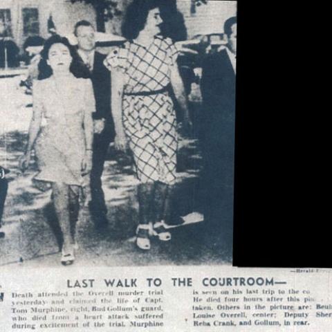 News clipping: death of Capt. Tom Murphine, during trial 