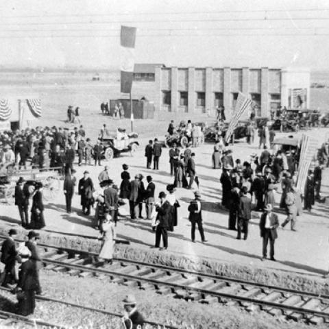 Photograph, the opening of the Pacific Electric in Van Nuys, December 16, 1911