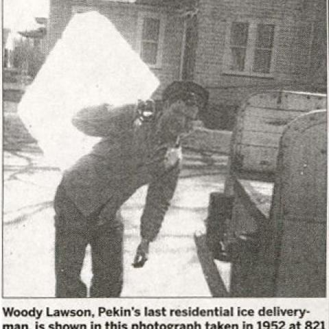 Photo excerpt from a Pekin Daily Times newspaper article featuring Ellwood Lawson, April 12, 2013