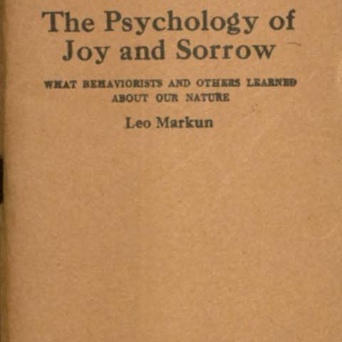 Little Blue Books The Psychology of Joy and Sorrow, 1923