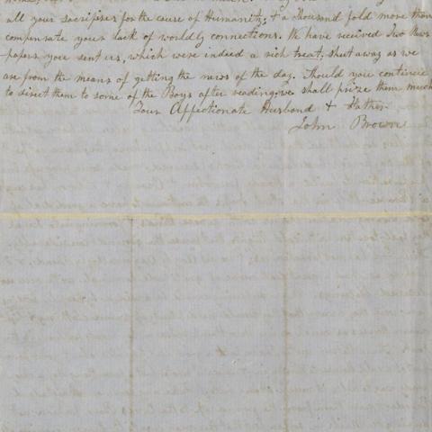 Second page of John Brown letter dated 23rd November 1855