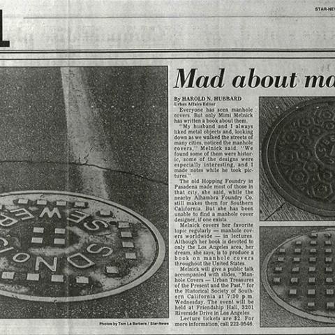 Article, "Mad About Manholes," in the Star News, January 17, 1984