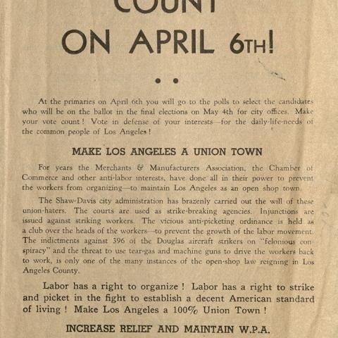 Pamphlet, Make Your Vote Count on April 6th!