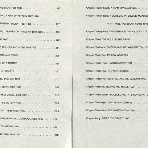 Table of Contents, William Mulholland and the Making of Los Angeles