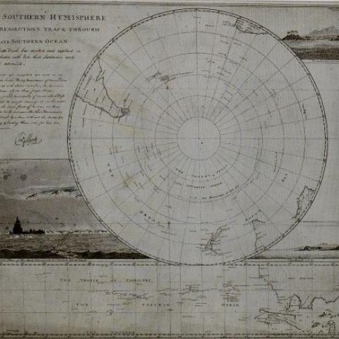 Manuscript chart, signed by Joseph Gilbert, about 1775. The Race to the Pole