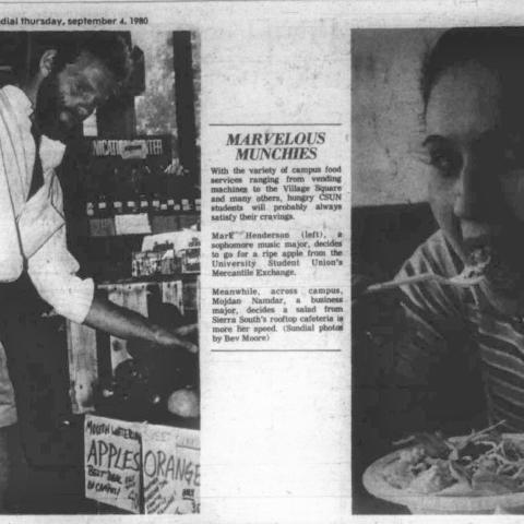Campus dining options, September 4, 1980